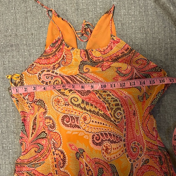 90s Ann Taylor Silk Paisley Slip Dress size 4 - Picture 3 of 7